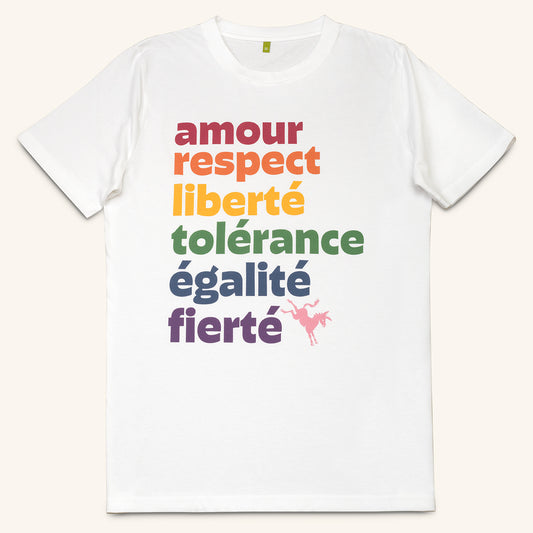 Organic cotton Pride t-shirt with French slogan