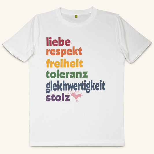 Organic cotton Pride t-shirt with German slogan