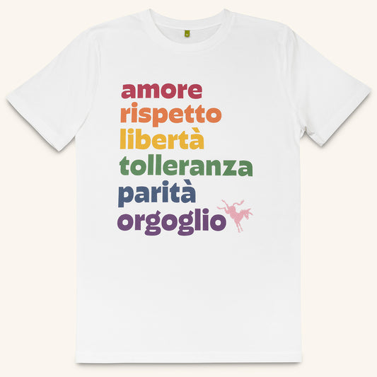 Organic cotton Pride t-shirt with Italian slogan