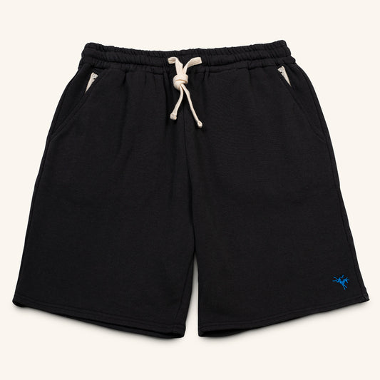 black French terry shorts