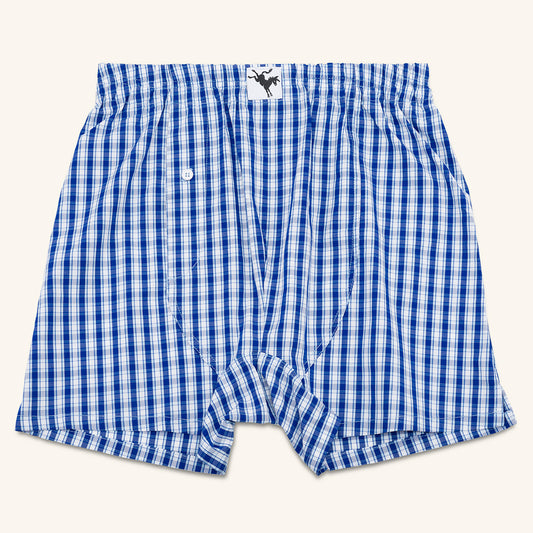 Blue Plaid Boxer Shorts