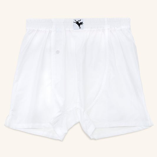 Boys' White Organic Cotton Boxer Shorts