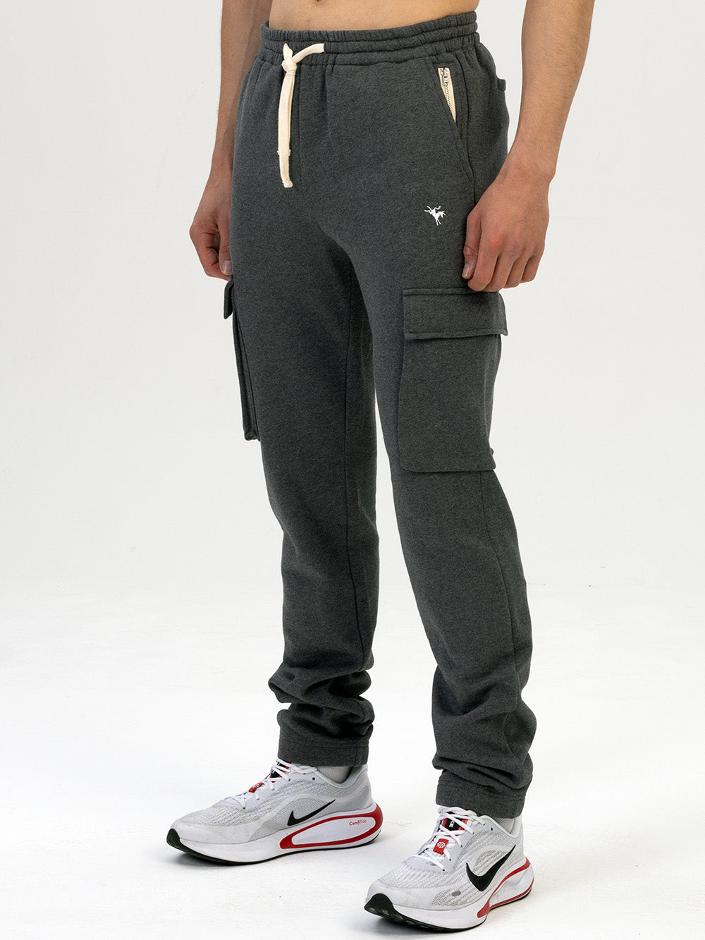 dark grey organic cotton cargo joggers