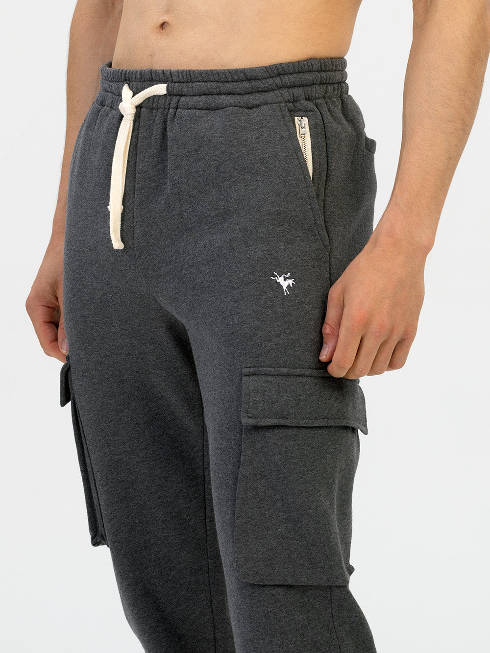 dark grey cargo joggers