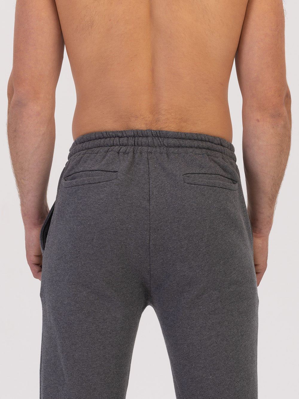 dark grey organic cotton joggers back