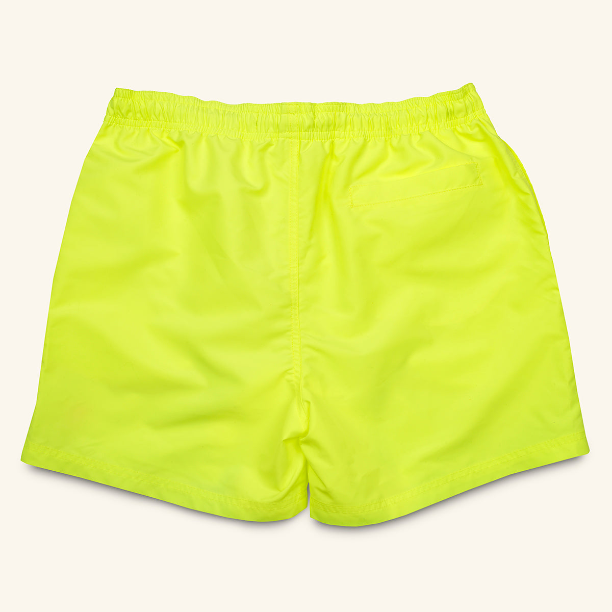 neon yellow recycled swim shorts back