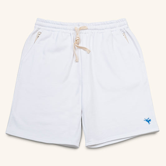 white French terry shorts